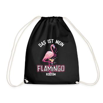 Karneval Kostüm Flamingo - Turnbeutel - Schwarz - Vorne