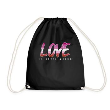 LGBTQ love is never wrong - Drawstring Bag - black - Front