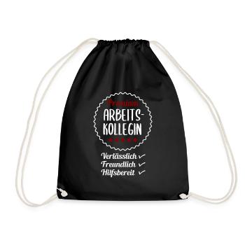 Beste Arbeitskollegin Spruch Geschenk Damen - Turnbeutel - Schwarz - Vorne