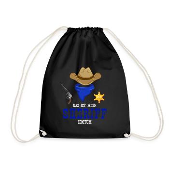Karneval Kostüm Sheriff - Turnbeutel - Schwarz - Vorne