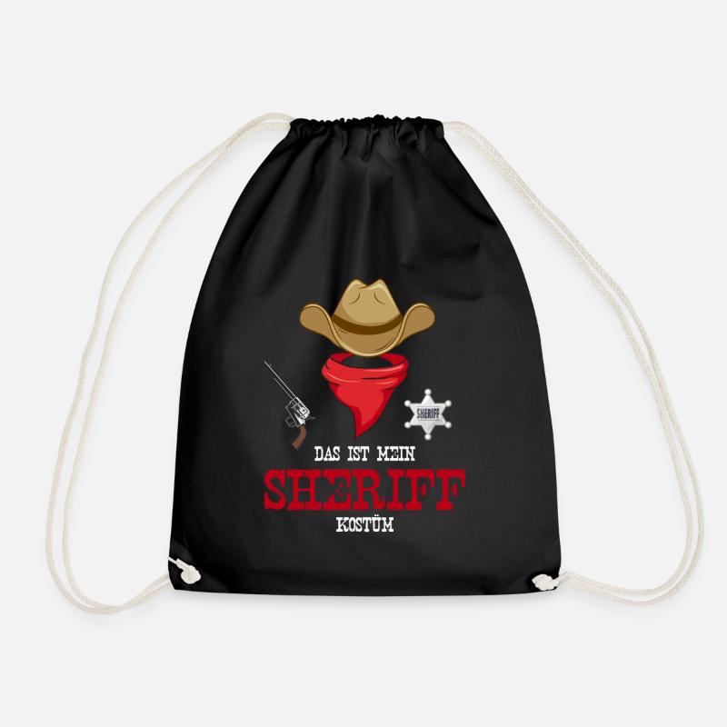 Karneval Kostüm Sheriff - Turnbeutel - Schwarz