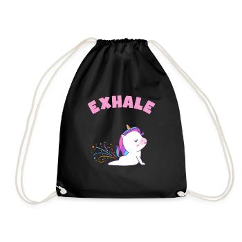 Yoga Einhorn inhale and exhale - Turnbeutel - Schwarz - Vorne