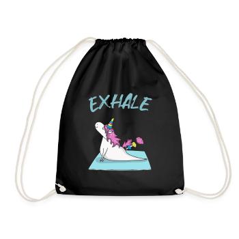 Yoga Einhorn inhale and exhale - Turnbeutel - Schwarz - Vorne