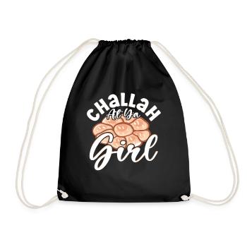 Challah At Ya Girl Hanukkah Jewish Holiday - Turnbeutel - Schwarz - Vorne