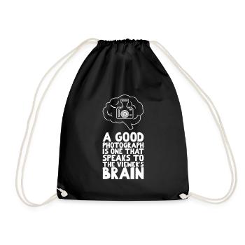 Inspiring and clever photographer saying - Drawstring Bag - black - Front