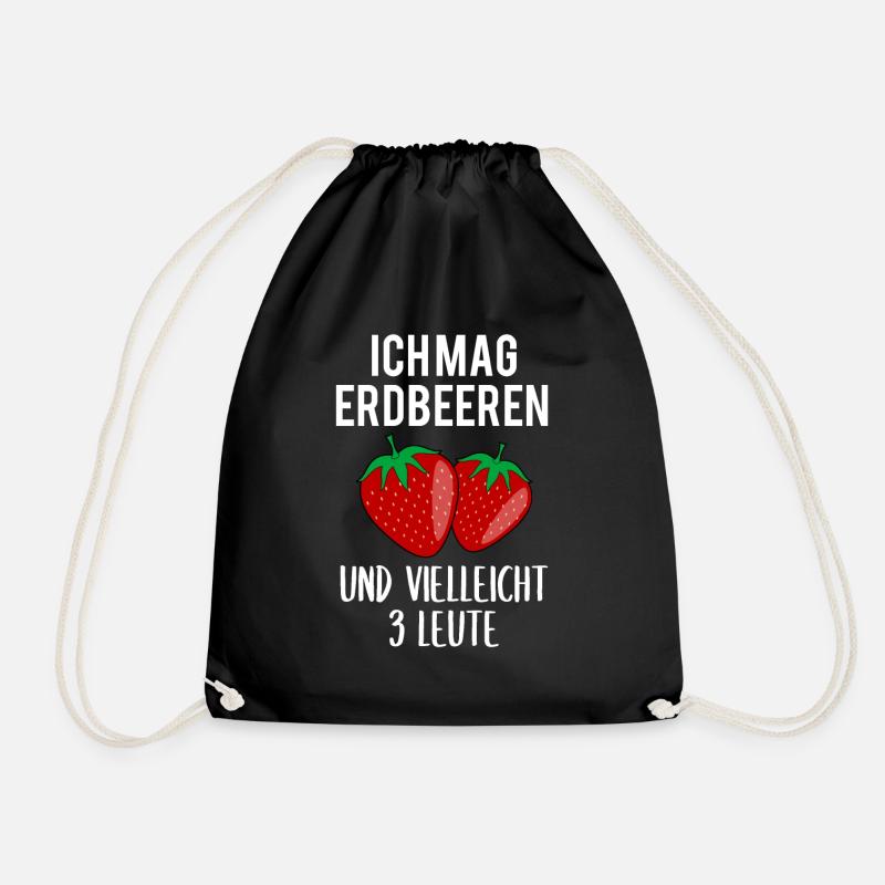 Erdbeere Lustiger Spruch Sommer Frucht Obst - Turnbeutel - Schwarz