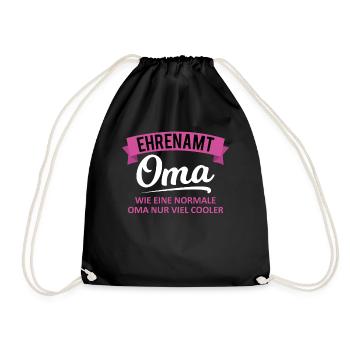 Ehrenamt Oma Spruch Ehrenamtlerin Geschenk - Turnbeutel - Schwarz - Vorne