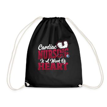 Cardiac Nursing Is A Work Of Heart Cardiac Nurse - Drawstring Bag - black - Front