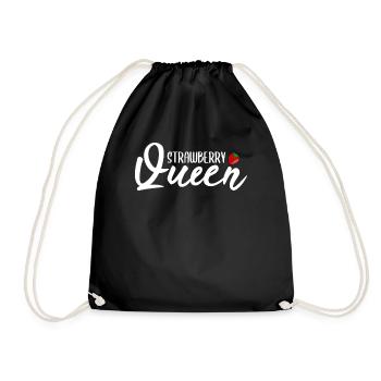 Strawberry Queen Strawberry Fruit Gift Women - Drawstring Bag - black - Front