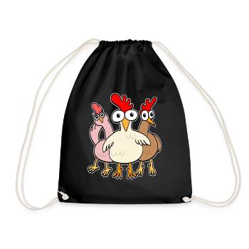 Funny Chickens Chicken Keeper Chicken Lovers Chicken - Drawstring Bag - black - Front