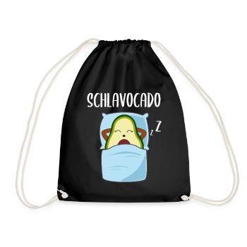 Lustige Avocado Schlafende Frucht Beere Geschenk - Turnbeutel - Schwarz - Vorne