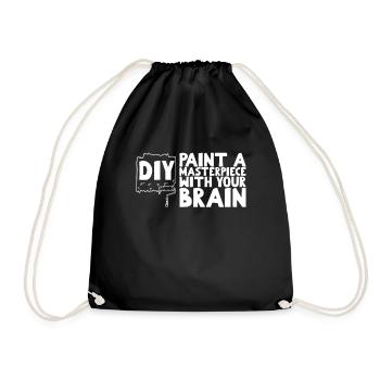 DIY Paint a Masterpiece with Your Brain - Drawstring Bag - black - Front