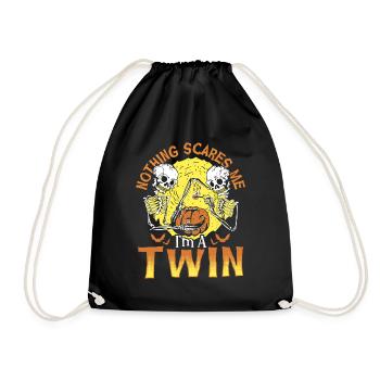 Nothing Scares Me I'm A Twin Halloween Twins - Turnbeutel - Schwarz - Vorne