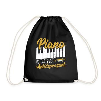 Le piano est le meilleur pianiste de clavier antidépresseur - Sac de sport léger - noir - Devant