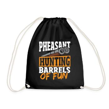 Pheasant Hunting Barrels Of Fun Pheasant Hunter - Drawstring Bag - black - Front