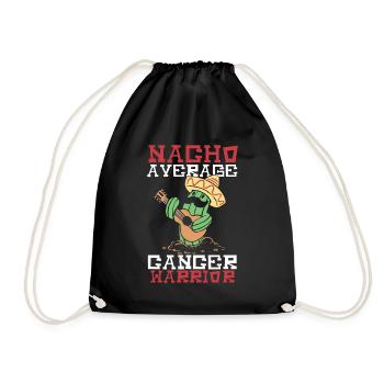 Nacho Average Cancer Warrior Cancer Fighting - Drawstring Bag - black - Front