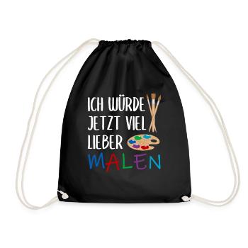 Malerei Kunst Künstler Lustiger Spruch Geschenk - Turnbeutel - Schwarz - Vorne