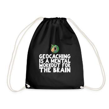 Geocaching is a mental workout for the brain - Drawstring Bag - black - Front