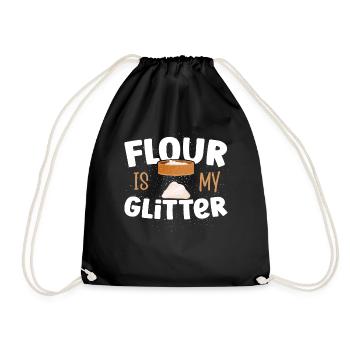 La farine de cuisson est ma boulangerie de paillettes - Sac de sport léger - noir - Devant