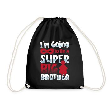 I'm Going To Be A Super Big Brother Sister - Drawstring Bag - black - Front