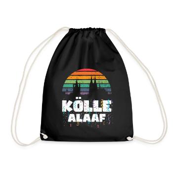 Karneval Kostüm Kölle Alaaf Clown Wappen Dom Köln - Turnbeutel - Schwarz - Vorne