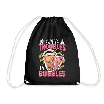 Noie vos problèmes dans les bulles Boba Tea Bubble Tea - Sac de sport léger - noir - Devant