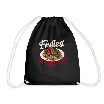 Pastabilités infinies Pâtes Spaghetti Nouilles - Sac de sport léger - noir - Devant