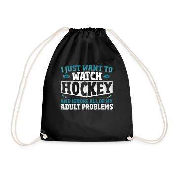 Watch Hockey And Ignore All Adult Problems Ice - Drawstring Bag - black - Front