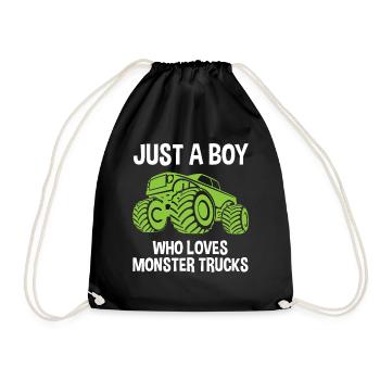 Monster Truck Monster Truck Fans Boy Gift - Drawstring Bag - black - Front