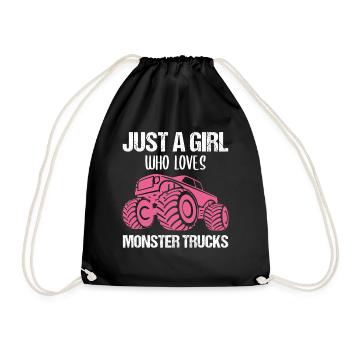 Monster Truck Monster Truck Fans Girl Gift - Drawstring Bag - black - Front