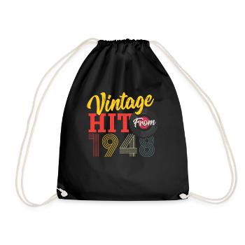 Vintage Hit From 1948 Vinyl Record Collecting - Drawstring Bag - black - Front