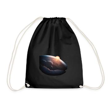 Sunrise over the ground - Drawstring Bag - black - Front