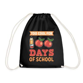 Too Cool For 100 Days Of School - Drawstring Bag - black - Front