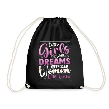 Les filles qui rêvent deviennent des femmes visionnaires - Sac de sport léger - noir - Devant