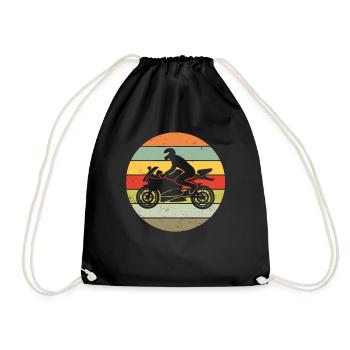 Moto Rétro Vintage Cadeau Moto Motocycliste Rétro Vintage - Sac de sport léger - noir - Devant