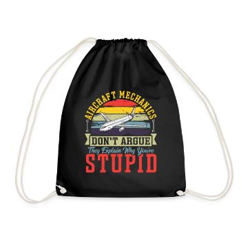 Aircraft Mechanics Don't Argue Aviation Mechanic - Drawstring Bag - black - Front
