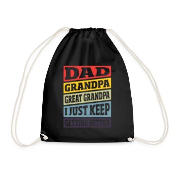 Papa Grand-père arrière-grand-père je continue à recevoir - Sac de sport léger - noir - Devant
