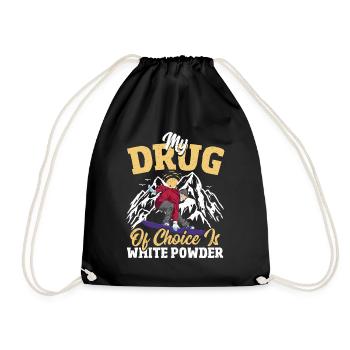 Snowboarding Snowboarder Mountain Snow - Drawstring Bag - black - Front