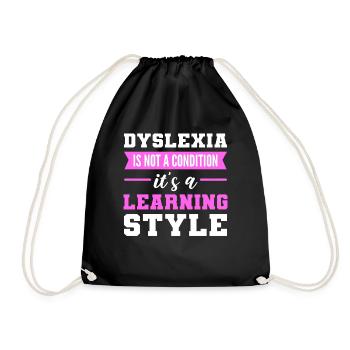 La dyslexie est un style d’apprentissage Conscience de la dyslexie - Sac de sport léger - noir - Devant