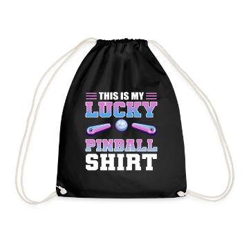 This Is My Lucky Pinball Shirt Flipper Arcade - Drawstring Bag - black - Front