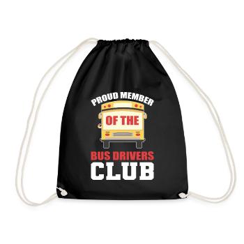 Proud Member Of The Bus Drivers Club School Bus - Drawstring Bag - black - Front