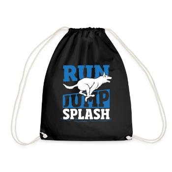 Run Jump Splash Dock Diving Dog Jumping - Turnbeutel - Schwarz - Vorne