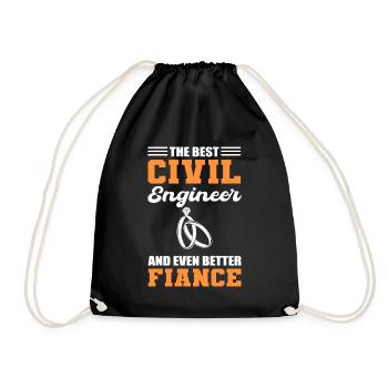 The Best Civil Engineer And Even Better Fiance - Turnbeutel - Schwarz - Vorne