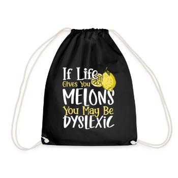Si la vie vous donne des melons, vous pouvez dyslexique - Sac de sport léger - noir - Devant