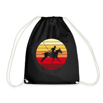 Polo Sport Equestrian Retro Vintage Gift - Drawstring Bag - black - Front
