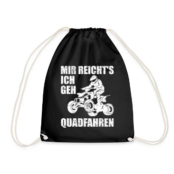 Quad Fahrer Spruch Geländefahrzeug Geschenk - Turnbeutel - Schwarz - Vorne