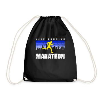 Laufen Sie 26,2 Meilen Marathon Herausforderung - Turnbeutel - Schwarz - Vorne