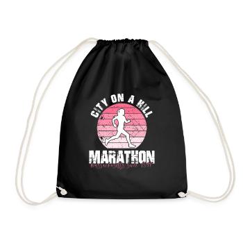 Laufen Sie 26,2 Meilen Marathon Herausforderung - Turnbeutel - Schwarz - Vorne