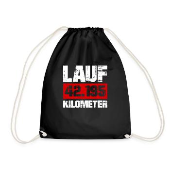 Laufen Sie 26,2 Meilen Marathon Herausforderung - Turnbeutel - Schwarz - Vorne