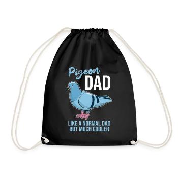 Pigeon Pigeon Lovers Papa Saying Gift - Drawstring Bag - black - Front